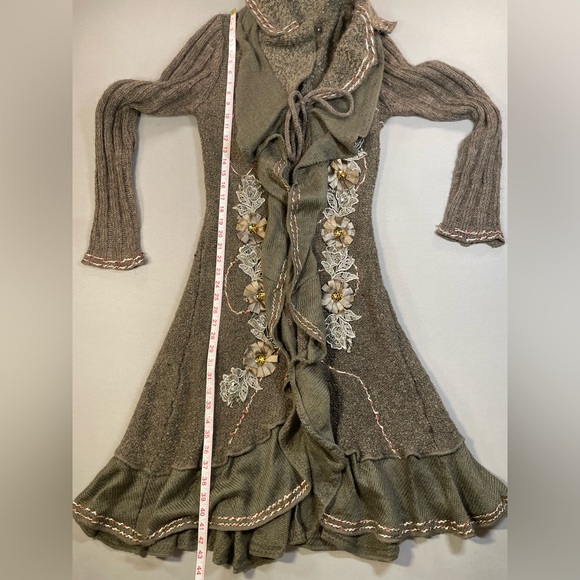 Forla Paris Drape-Front Ruffle Duster Cardigan, Bohemian & Romantic - Medium - Picture 15 of 17